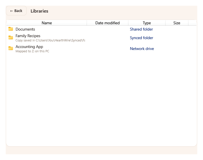 Browsing another computer's shared files with a photo gallery view